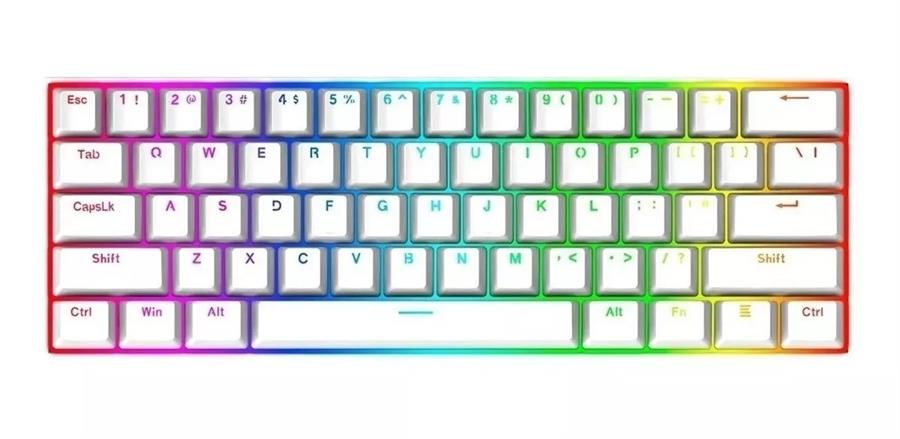 Teclado Redragon Dragonborn White K630 RGB Outemu BROWN US MEC 60%