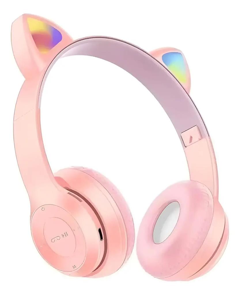 Auricular Orejas Gatito Bluetooth Rosa