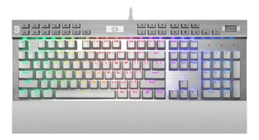 Teclado Redragon Yama K550w White RGB Outemu PURPLE ES MEC