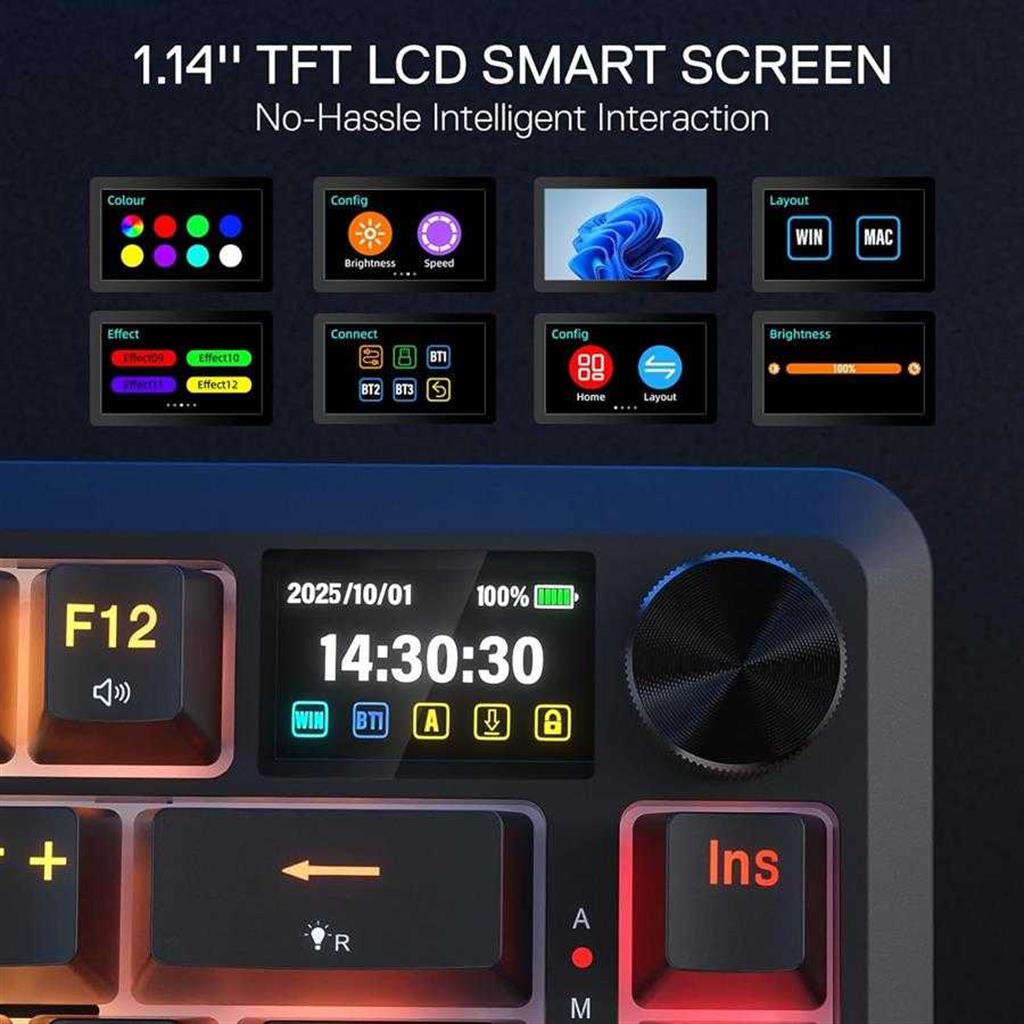 Teclado Redragon UCAL PRO LCD K724 Wireless RGB YOLK
