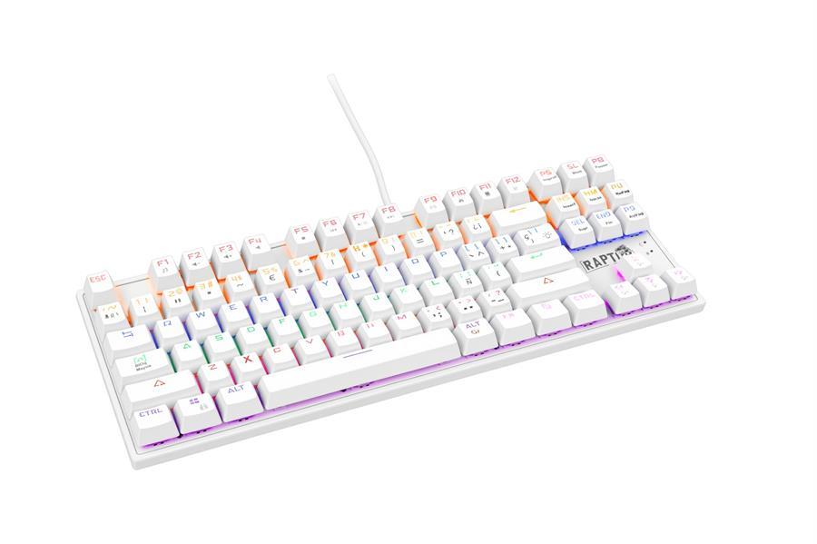 Teclado Raptor Fireclaw M87 80% Switch RED TKL White