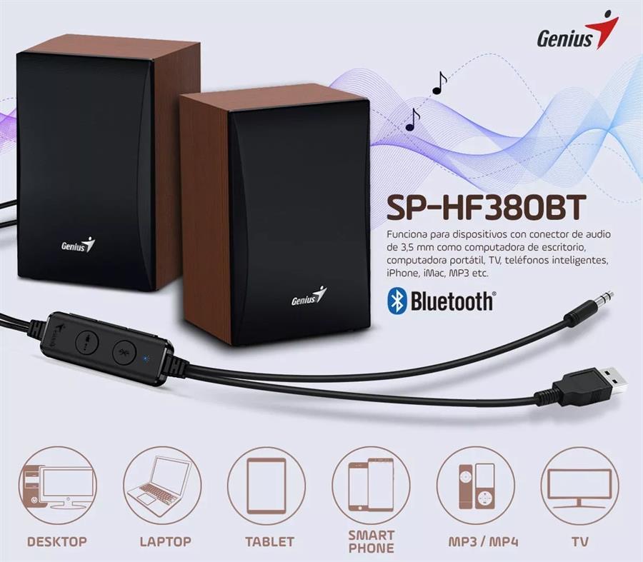 Parlante Genius SP-HF380 USB BT Wood