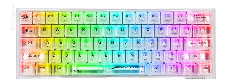 Teclado Redragon Fizz K617 RGB Cristal Outemu Red US MEC 60%
