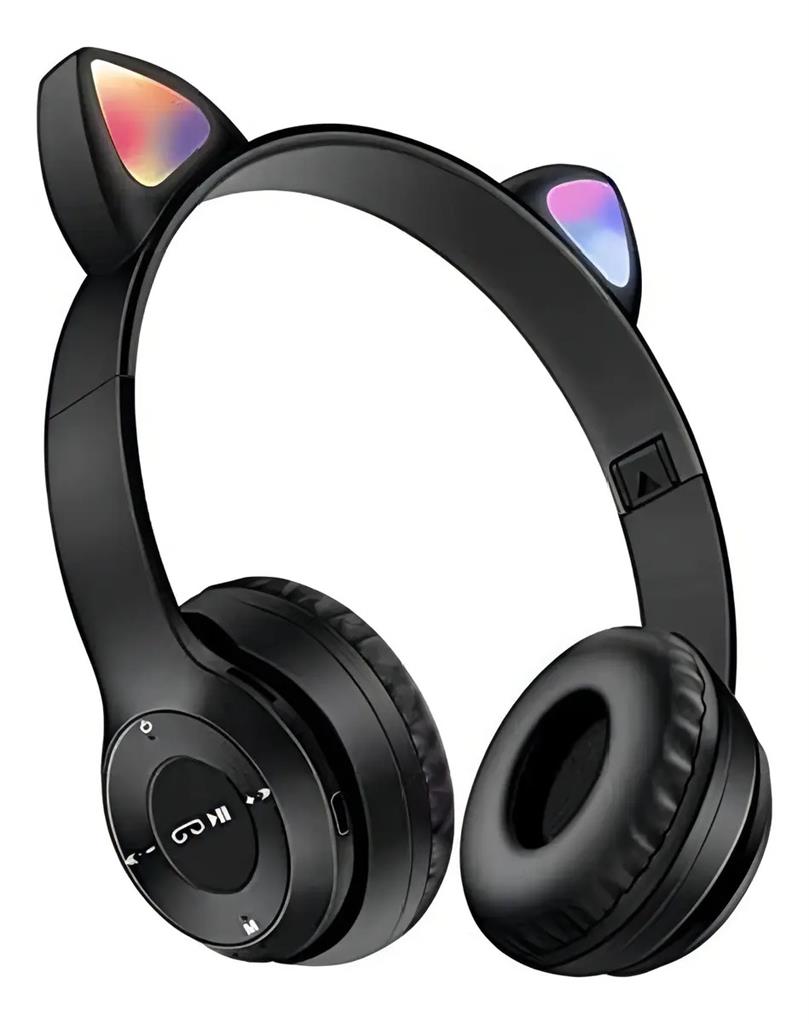 Auricular Orejas Gatito Bluetooth Negro